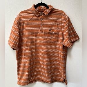 Howler Bros Mens Ranchero Jacquard Pearl Snap Clay Orange Aztec Tribal